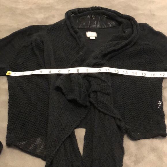 Converse One Star Black Draped Cardigan Women's Size XS Cropped Y2K - Picture 6 of 7